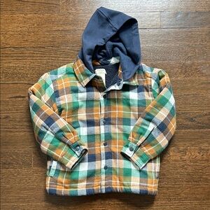 Plaid Hooded Kids Shirt Jacket